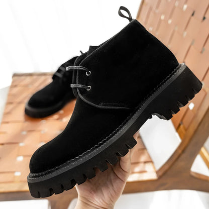 2024 Hanmce Genuine Leather Brohue Ankle Chelsea Boots